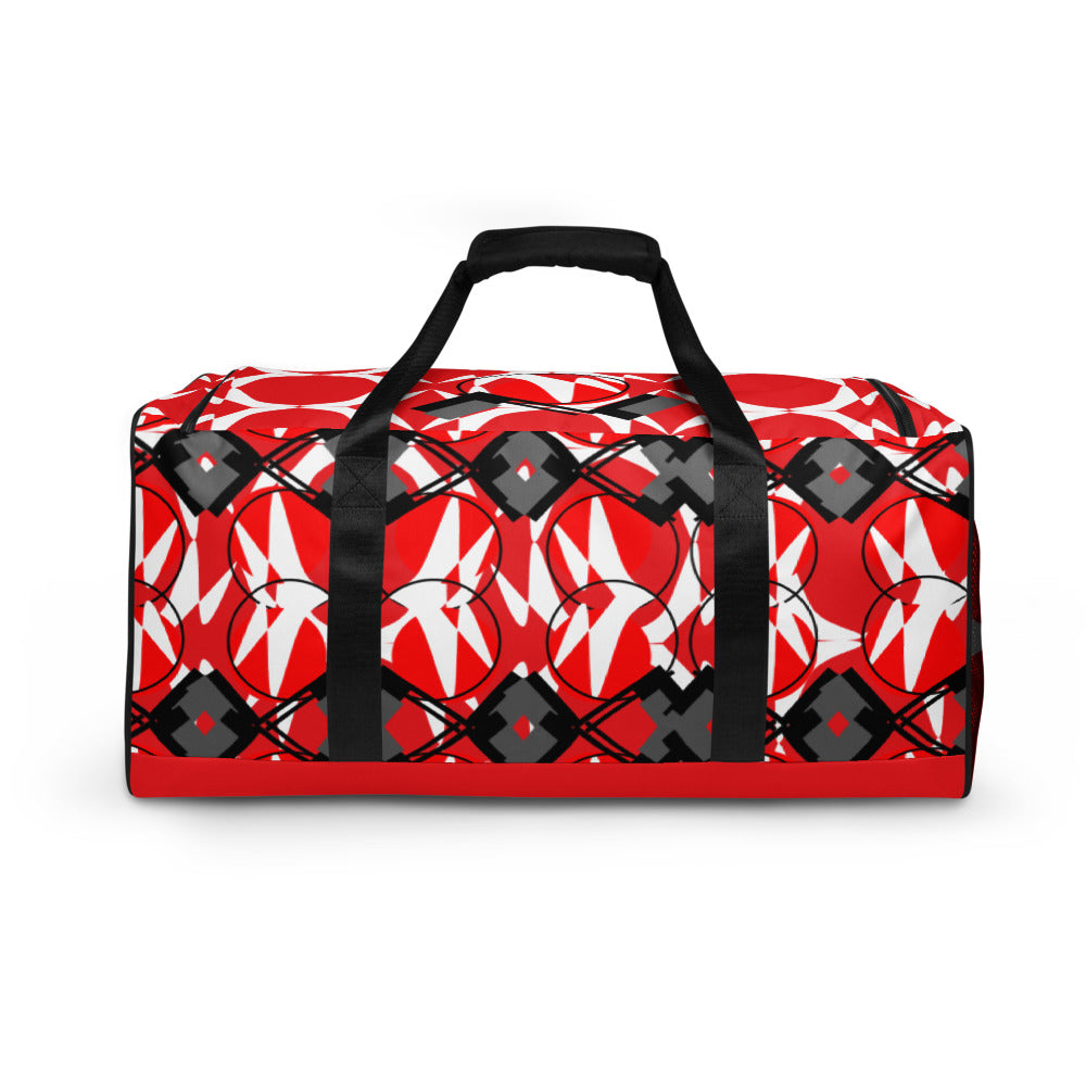 Origen Destination |On-Arrival Point of Origen Symbol-inspired Red Duffle bag