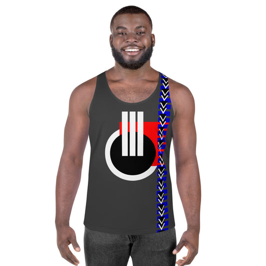 Origen Destination |On-Arrival Point of Origen Symbol-inspired  Gray Unisex Tank Top