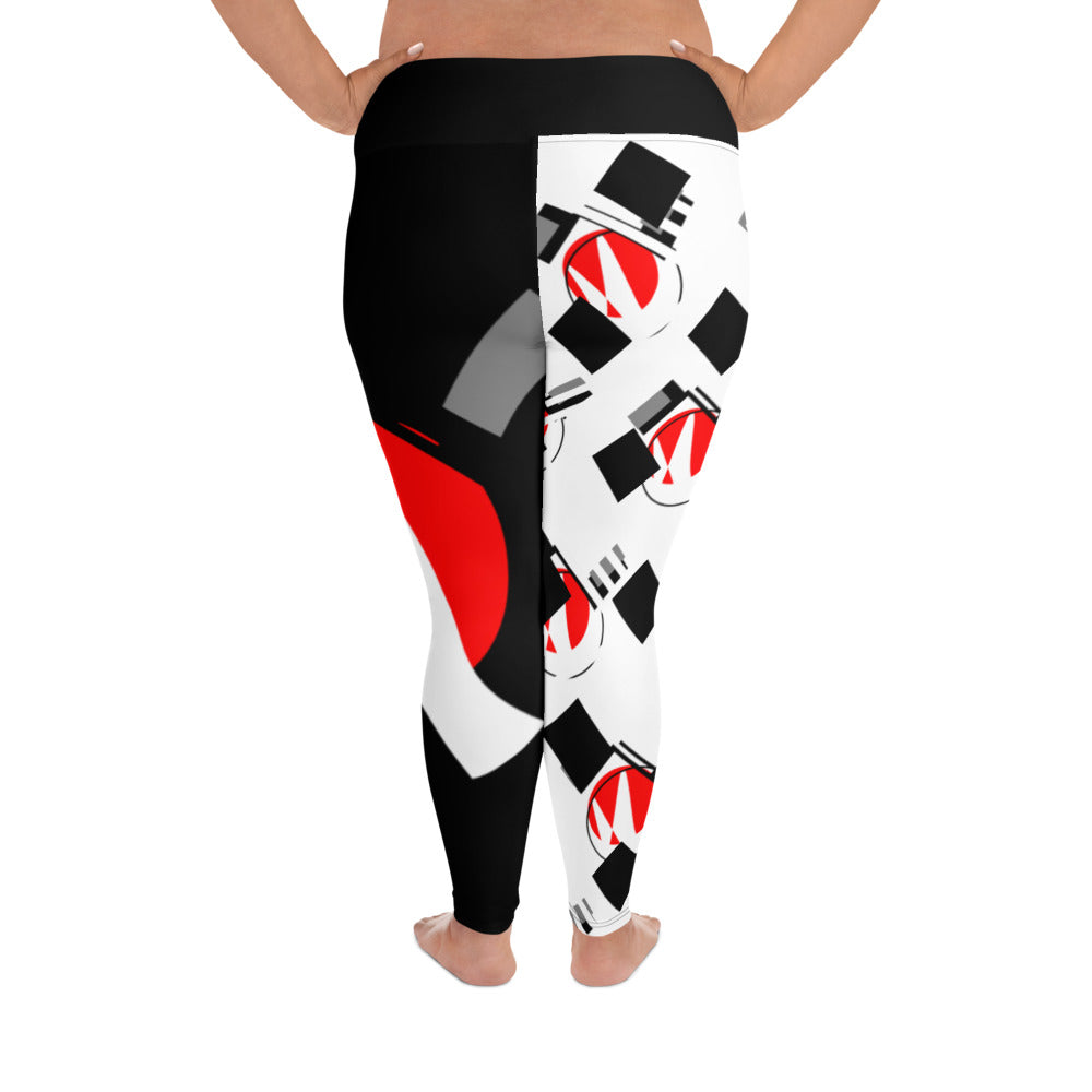 Origen Destination |On-Arrival Point of Origen Symbol-inspired Women’s Black/White Full-figured Leggings