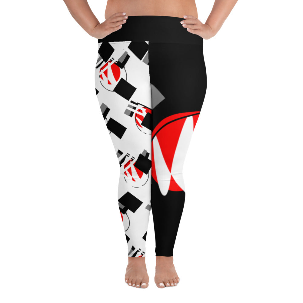 Origen Destination |On-Arrival Point of Origen Symbol-inspired Women’s Black/White Full-figured Leggings