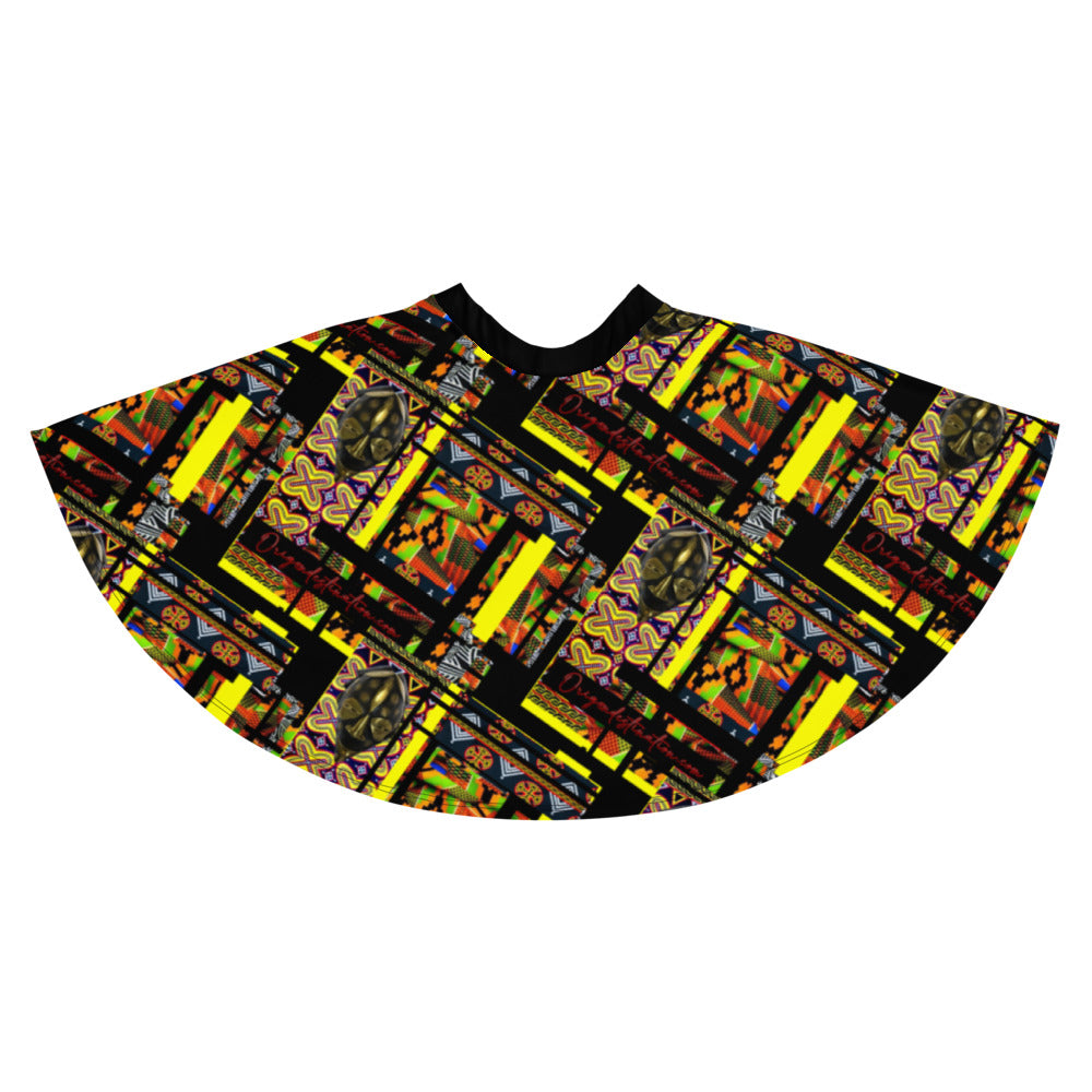 Origen Destination |On-Arrival Point of Origɛn African Symbol-inspired Flare Skirt