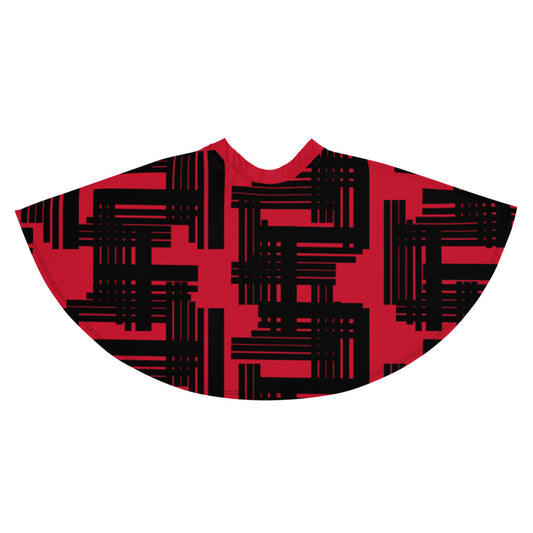 Origen Destination |On-Arrival Point of Origen Symbol-inspired Red/Black Flare Skirt