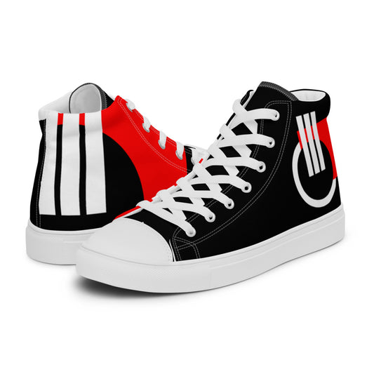 Origen Destination |On-Arrival Point of Origen Symbol-inspired Men’s high top canvas shoes