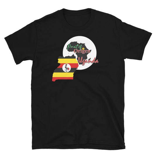 Origen Destination | On-Arrival Point of Origen Uganda Country Flag Short-Sleeve Unisex T-Shirt