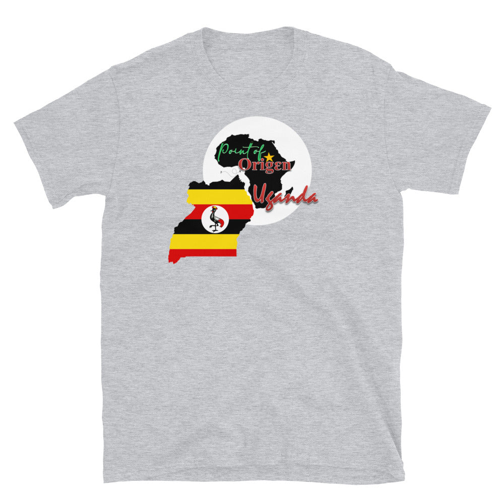 Origen Destination | On-Arrival Point of Origen Uganda Country Flag Short-Sleeve Unisex T-Shirt