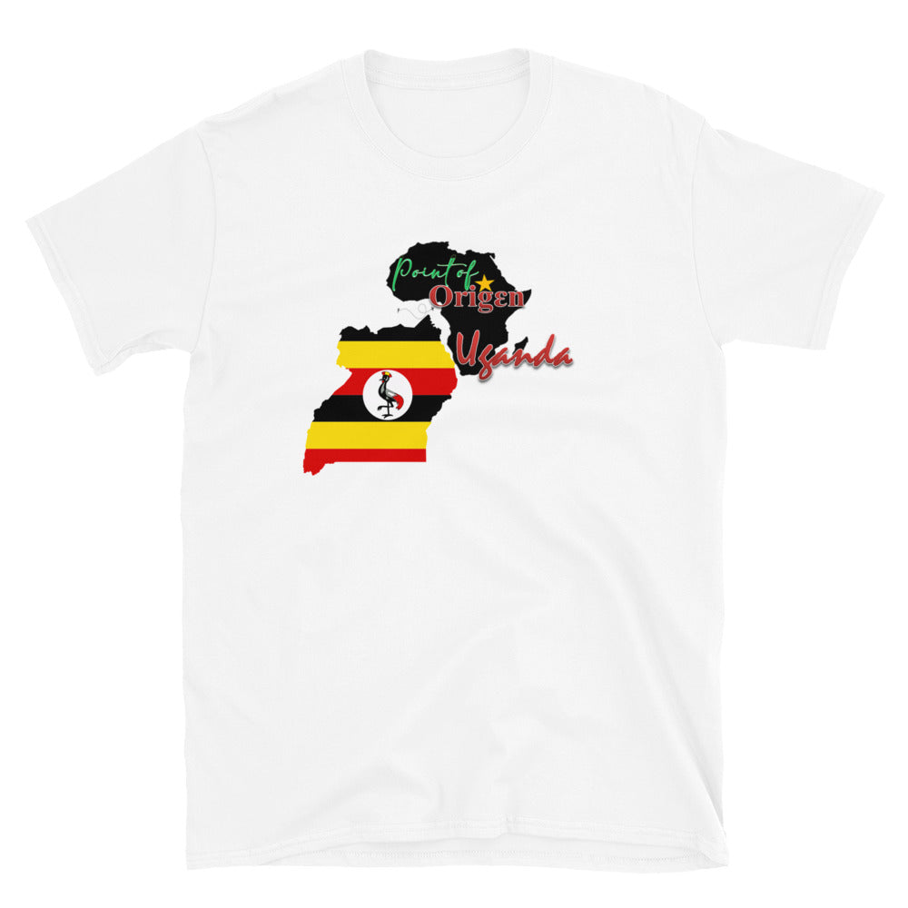 Origen Destination | On-Arrival Point of Origen Uganda Country Flag Short-Sleeve Unisex T-Shirt