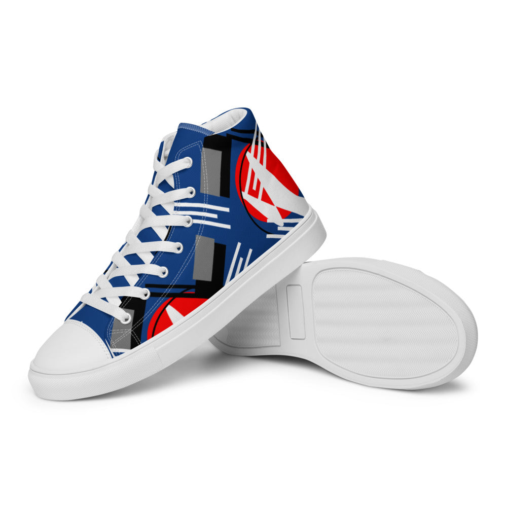 Origen Destination |On-Arrival Point of Origen Symbol-inspired Women’s high top canvas shoes