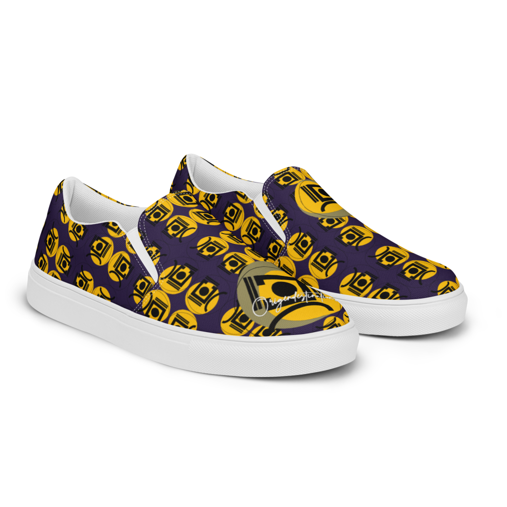 Origen Destination Signature Women’s slip-on canvas (DPurp-Gld)